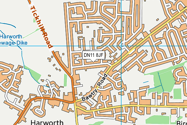 DN11 8JF map - OS VectorMap District (Ordnance Survey)