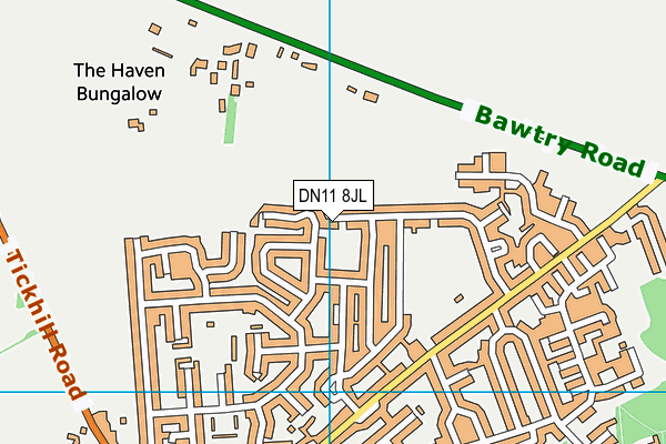 DN11 8JL map - OS VectorMap District (Ordnance Survey)