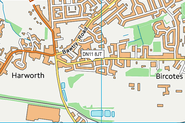 Harworth Bmx Track (Closed) map (DN11 8JT) - OS VectorMap District (Ordnance Survey)