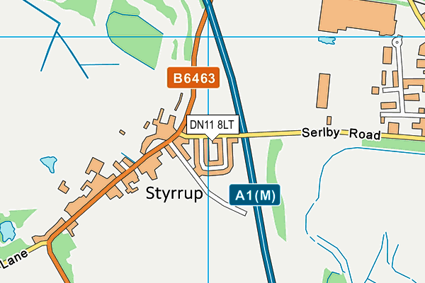 Styrrup Playing Field map (DN11 8LT) - OS VectorMap District (Ordnance Survey)