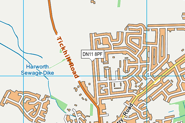 DN11 8PF map - OS VectorMap District (Ordnance Survey)