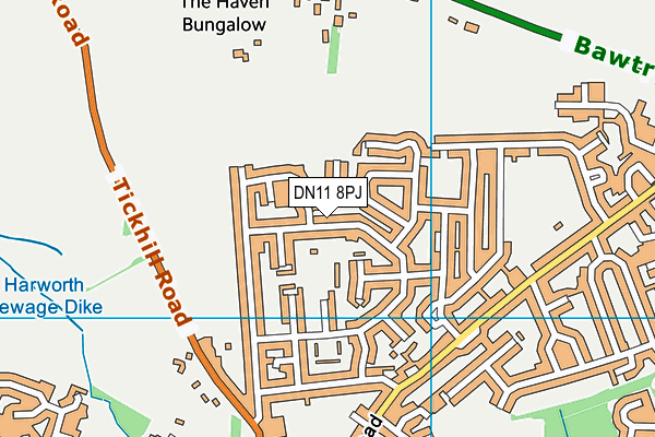 DN11 8PJ map - OS VectorMap District (Ordnance Survey)