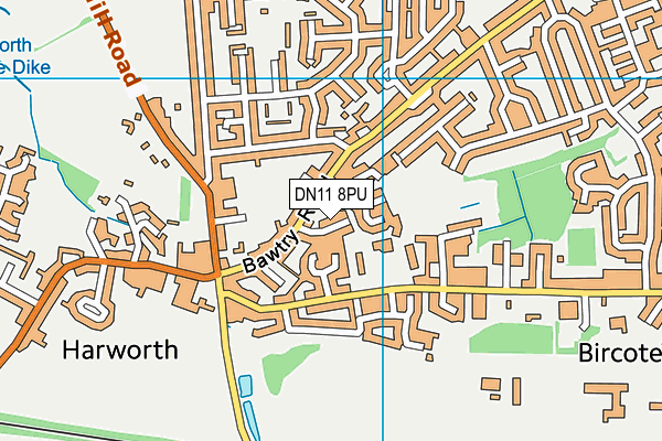 DN11 8PU map - OS VectorMap District (Ordnance Survey)
