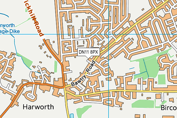 DN11 8PX map - OS VectorMap District (Ordnance Survey)