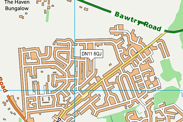 DN11 8QJ map - OS VectorMap District (Ordnance Survey)