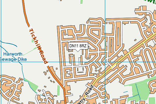 DN11 8RZ map - OS VectorMap District (Ordnance Survey)