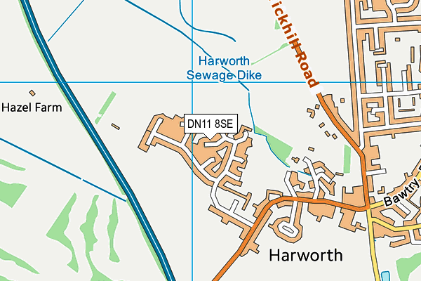 DN11 8SE map - OS VectorMap District (Ordnance Survey)