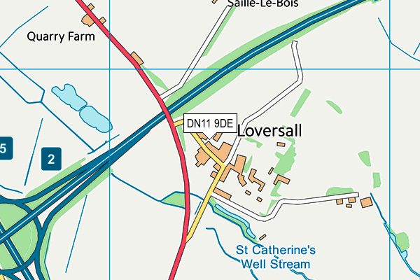 DN11 9DE map - OS VectorMap District (Ordnance Survey)