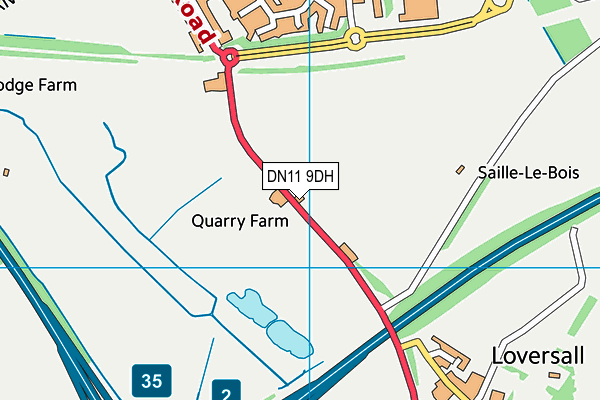 DN11 9DH map - OS VectorMap District (Ordnance Survey)