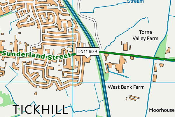 DN11 9GB map - OS VectorMap District (Ordnance Survey)