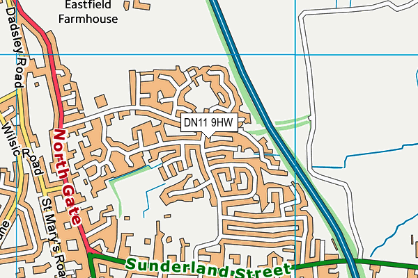 DN11 9HW map - OS VectorMap District (Ordnance Survey)