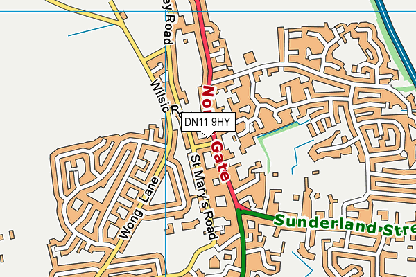 DN11 9HY map - OS VectorMap District (Ordnance Survey)