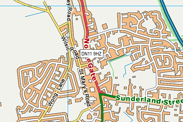 DN11 9HZ map - OS VectorMap District (Ordnance Survey)