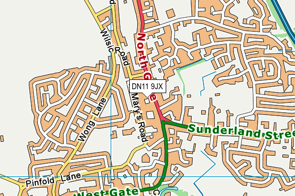 DN11 9JX map - OS VectorMap District (Ordnance Survey)