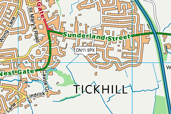 DN11 9PX map - OS VectorMap District (Ordnance Survey)