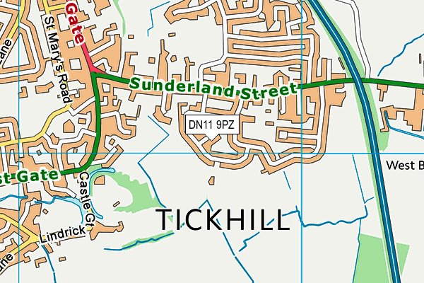 DN11 9PZ map - OS VectorMap District (Ordnance Survey)