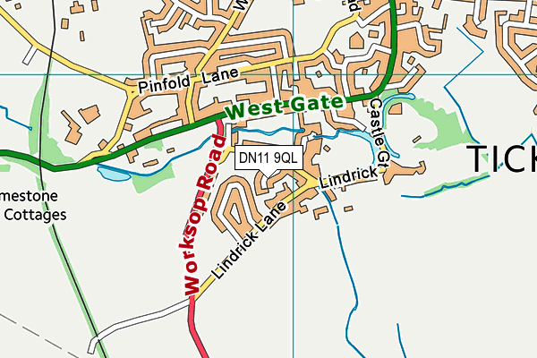 DN11 9QL map - OS VectorMap District (Ordnance Survey)