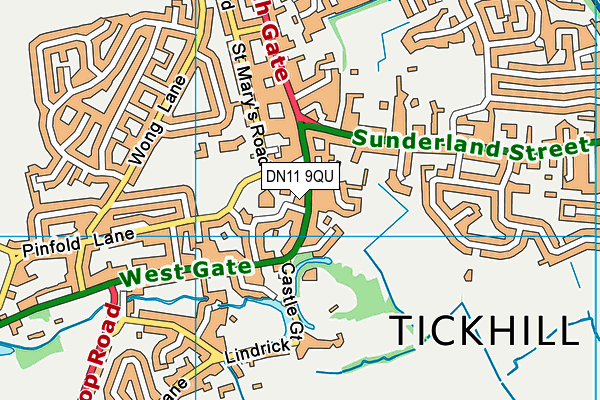 DN11 9QU map - OS VectorMap District (Ordnance Survey)