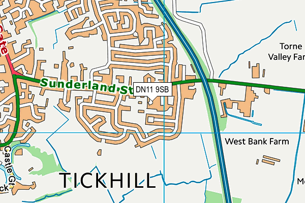 DN11 9SB map - OS VectorMap District (Ordnance Survey)