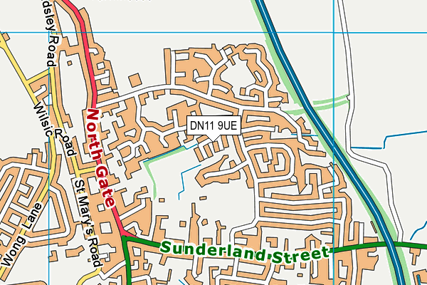 DN11 9UE map - OS VectorMap District (Ordnance Survey)