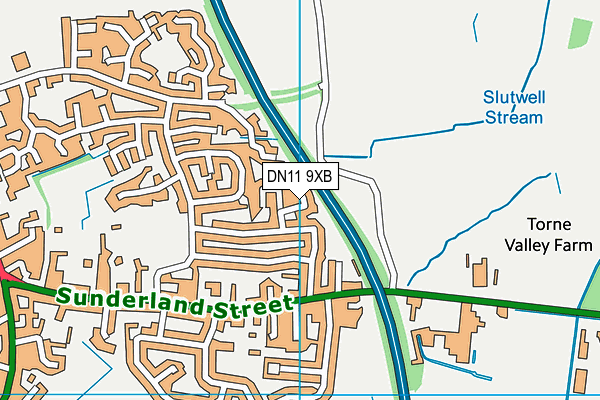 DN11 9XB map - OS VectorMap District (Ordnance Survey)