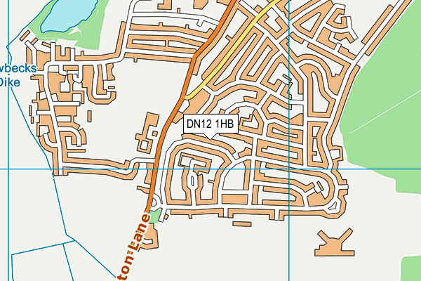 DN12 1HB map - OS VectorMap District (Ordnance Survey)