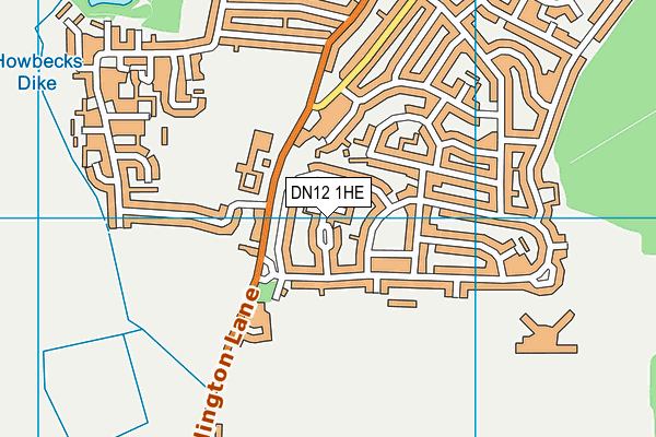 DN12 1HE map - OS VectorMap District (Ordnance Survey)