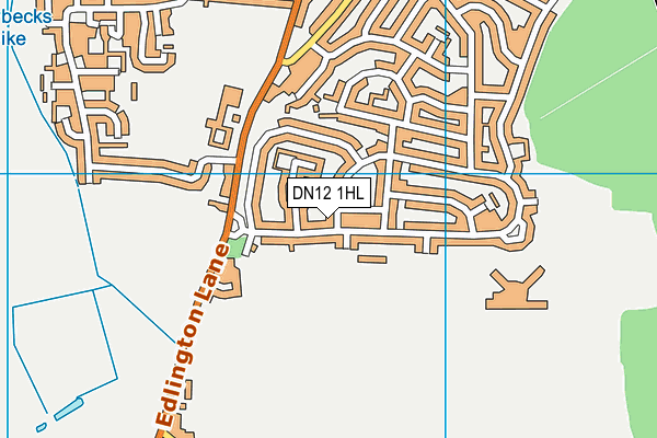 DN12 1HL map - OS VectorMap District (Ordnance Survey)