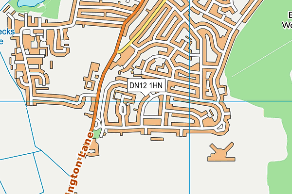 DN12 1HN map - OS VectorMap District (Ordnance Survey)