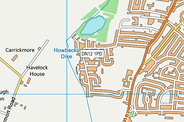 DN12 1PD map - OS VectorMap District (Ordnance Survey)