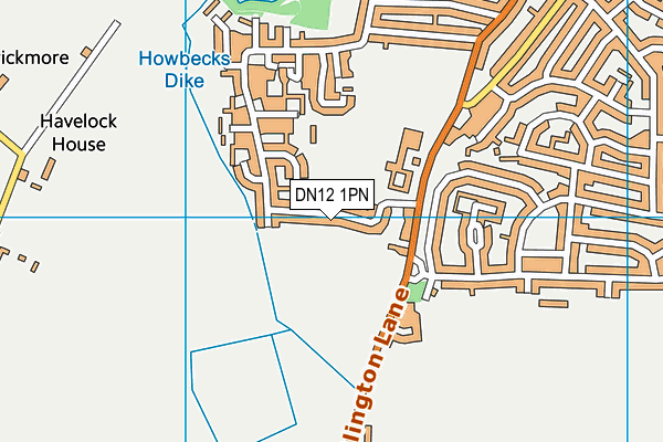 DN12 1PN map - OS VectorMap District (Ordnance Survey)