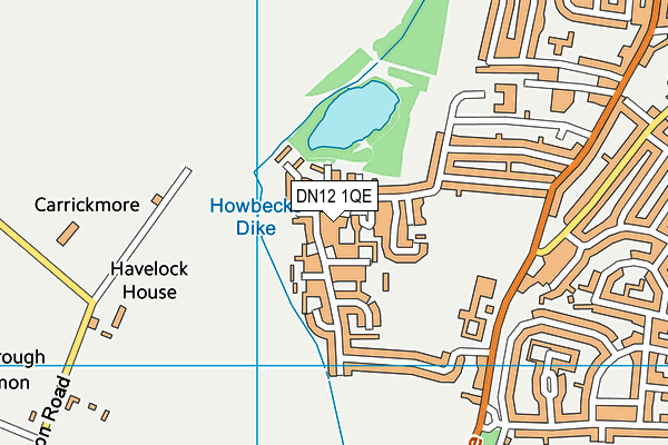 DN12 1QE map - OS VectorMap District (Ordnance Survey)