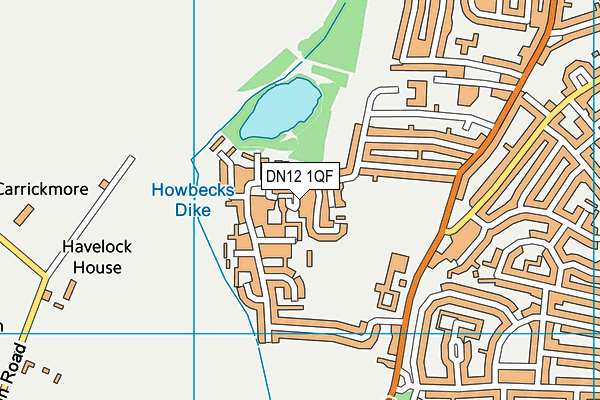 DN12 1QF map - OS VectorMap District (Ordnance Survey)