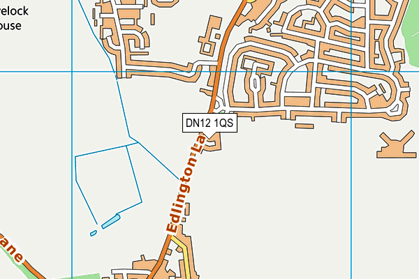 DN12 1QS map - OS VectorMap District (Ordnance Survey)