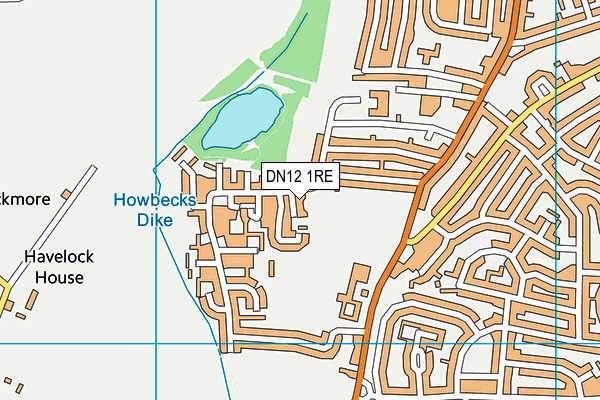 DN12 1RE map - OS VectorMap District (Ordnance Survey)