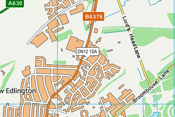 DN12 1SA map - OS VectorMap District (Ordnance Survey)