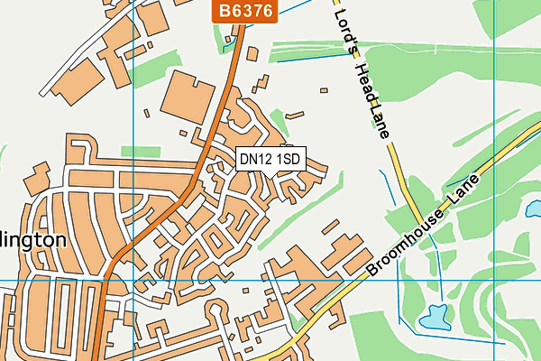 DN12 1SD map - OS VectorMap District (Ordnance Survey)