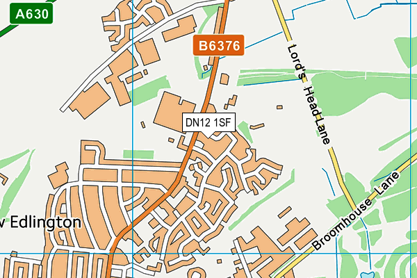 DN12 1SF map - OS VectorMap District (Ordnance Survey)