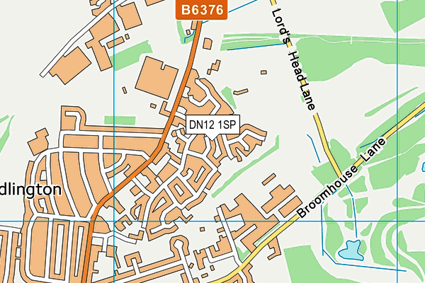 DN12 1SP map - OS VectorMap District (Ordnance Survey)