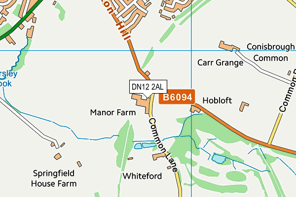 DN12 2AL map - OS VectorMap District (Ordnance Survey)