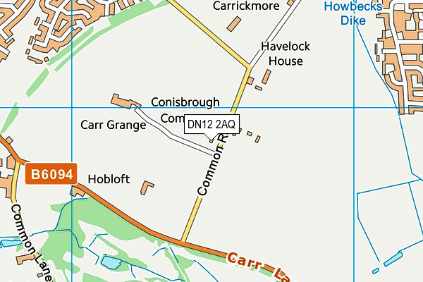 DN12 2AQ map - OS VectorMap District (Ordnance Survey)