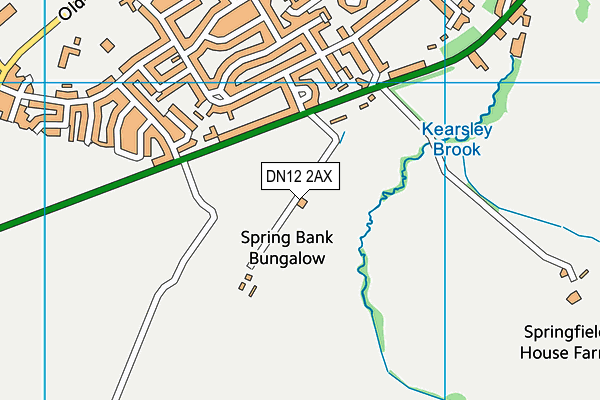 DN12 2AX map - OS VectorMap District (Ordnance Survey)