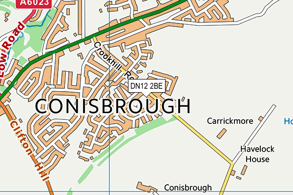 DN12 2BE map - OS VectorMap District (Ordnance Survey)