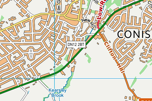 DN12 2BT map - OS VectorMap District (Ordnance Survey)