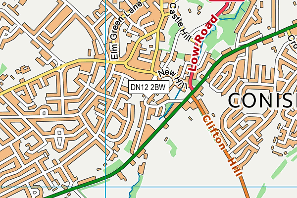 DN12 2BW map - OS VectorMap District (Ordnance Survey)