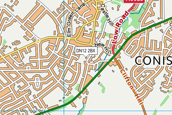 DN12 2BX map - OS VectorMap District (Ordnance Survey)