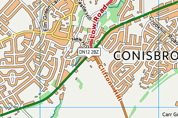 DN12 2BZ map - OS VectorMap District (Ordnance Survey)