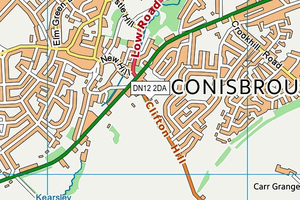 DN12 2DA map - OS VectorMap District (Ordnance Survey)