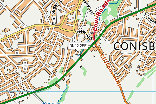 DN12 2EE map - OS VectorMap District (Ordnance Survey)