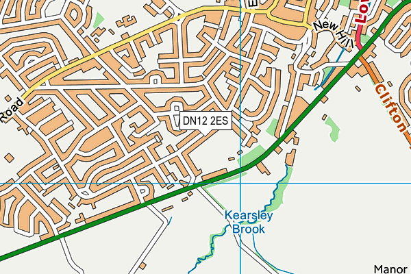 DN12 2ES map - OS VectorMap District (Ordnance Survey)